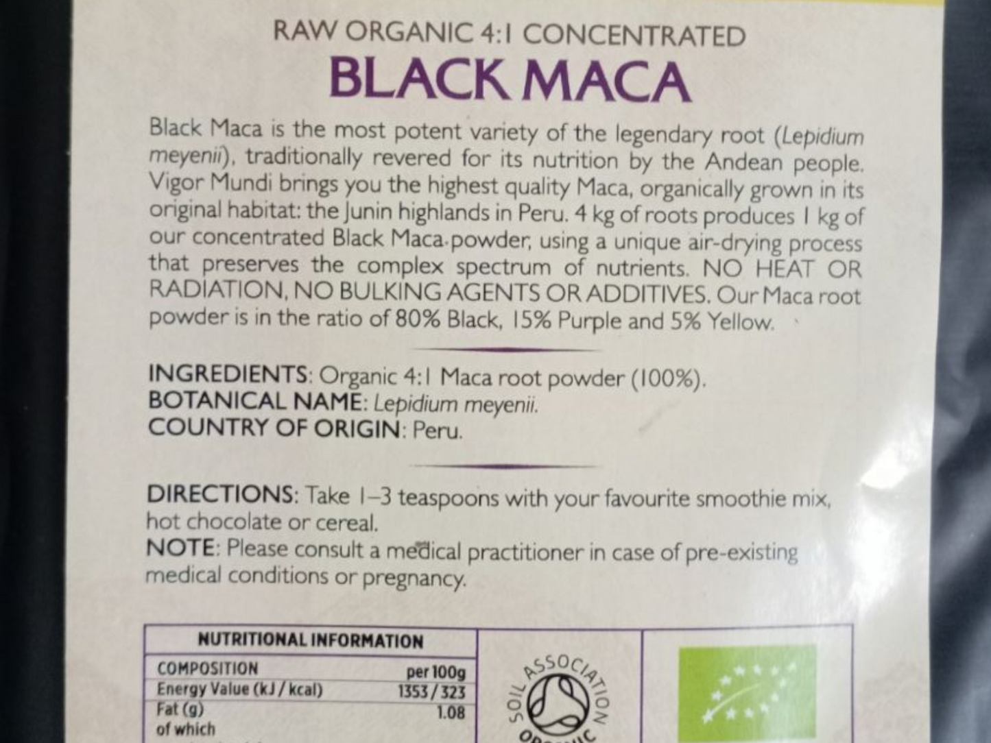 Organic Black Maca